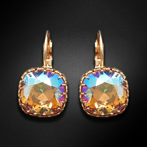 Auskarai "Vintāžš V (Šviesus Kolorado Topazas Švytėjimas)" su Swarovski™ kristalais